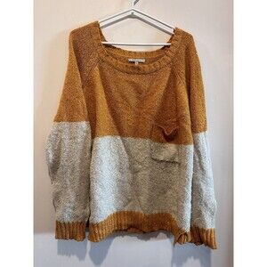 Cozy Casual Women’s Mustard Yellow Chunky Sweater Long Sleeve Size 1X/2X